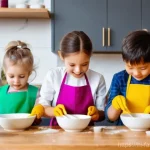 Home 18 가족과 함께하는 천연 비누 만들기 - **Prompt 1: Family Soap-Making Fun**
"A heartwarming scene of a diverse family (mother, father, ...