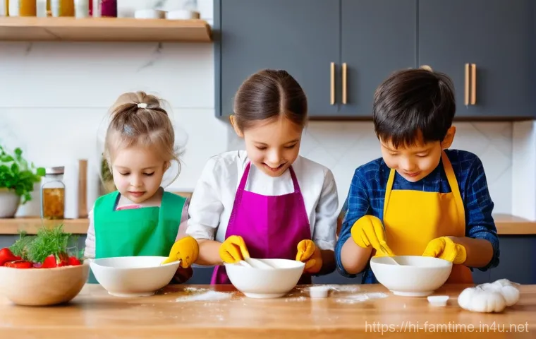 가족과 함께하는 천연 비누 만들기 - **Prompt 1: Family Soap-Making Fun**
    "A heartwarming scene of a diverse family (mother, father, ...