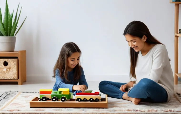 가족과 함께하는 DIY 목공 체험 - **Prompt:** A lively and engaging image capturing a family (a mother, a father, and two children, a ...