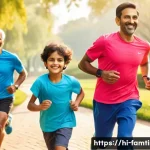 Home 14 가족과 함께하는 마라톤 대회 - A diverse Indian family running together in a vibrant outdoor marathon setting, wearing colorful ath...